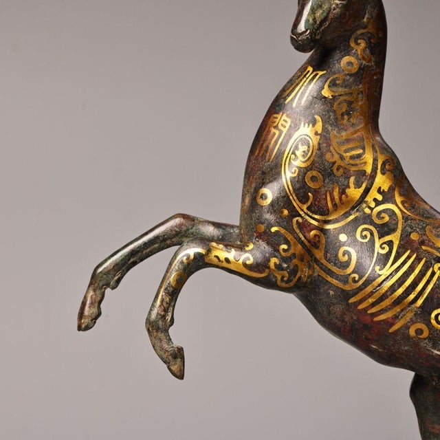 Chinese Gilt Bronze Ibex / Ram Sculpture - 13" Tall For Sale - Image 9 of 10