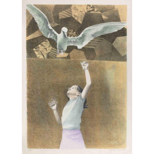 Lithograph on paper. Hand signed and numbered in pencil. Edition of 50. Very good condition. This piece is attributed to...