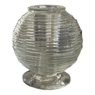 Vintage Art Deco Glass "Beehive" Bud Vase – 2-Piece Set For Sale