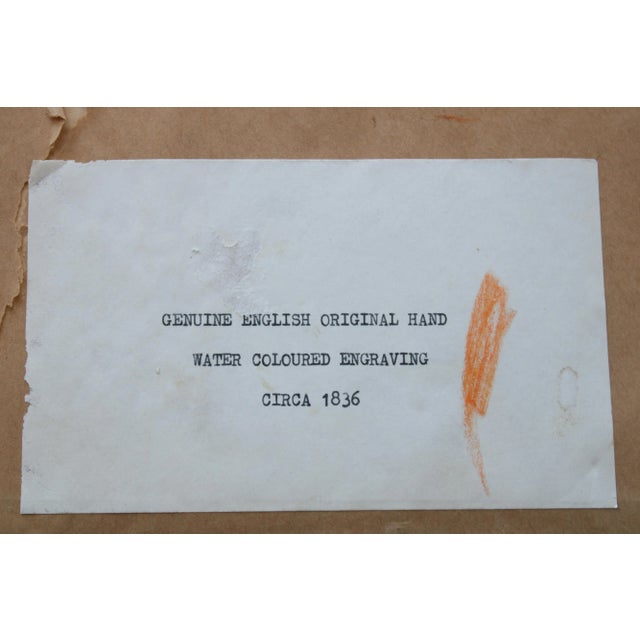 Circa 1836 Original English Watercolor Engraving. Depicting Cheshire, England Eaton Hall the home of the Duke of...