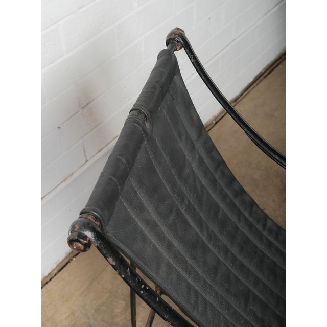 Pair of Circa 1850 Peter Cooper Rocking Chairs for r.w. Winfield in Black Leather and Iron For Sale - Image 9 of 11