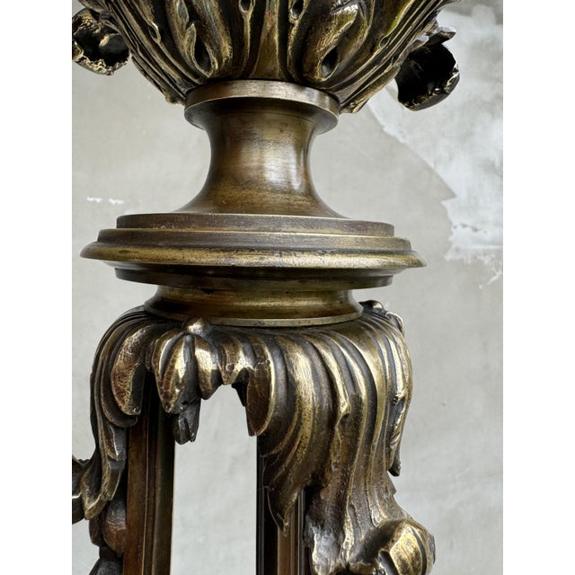 Black Vintage Bronze Pendant Light with Frosted Glass Shades, 1920s For Sale - Image 8 of 18