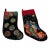 1970s Two Festive Christmas Stockings Beaded Sequins on Velvet For Sale