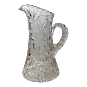 19th Century American Brilliant Cut Glass Water Pitcher
