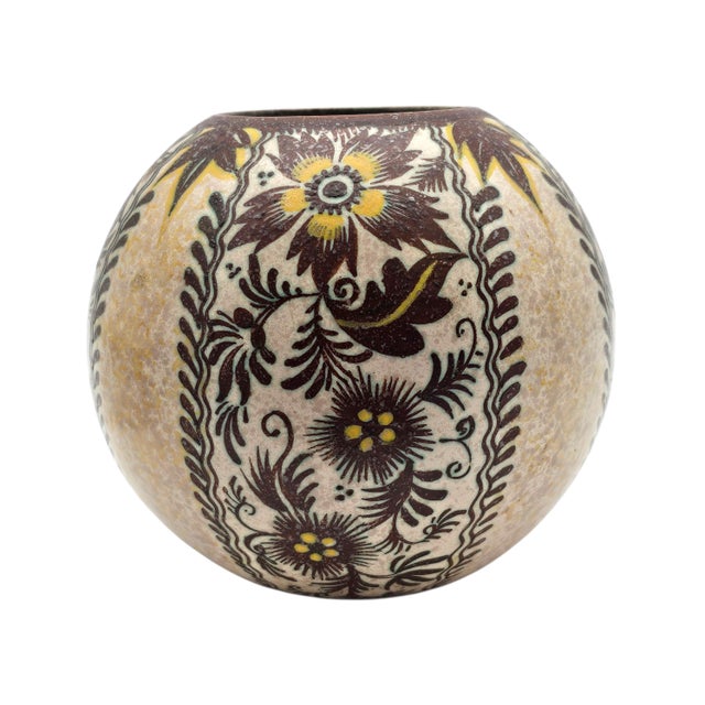 Ceramic Royal Zuid Holland Gouda Hand Painted Dutch Art Pottery Vase, 6.5" For Sale - Image 7 of 14