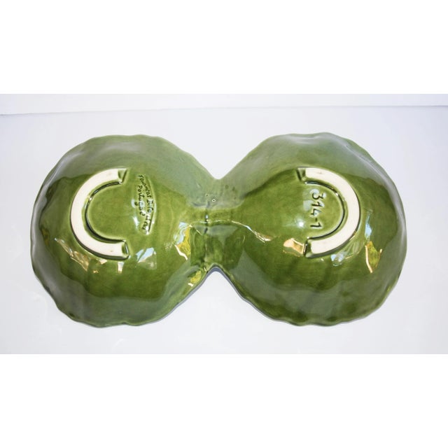 Pair of Belo Faiancas Portugal Green Cabbage Double Sided Server For Sale - Image 4 of 4