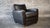 Black Restoration Hardware Art Deco Black Leather Club Chair & Ottoman For Sale - Image 8 of 14