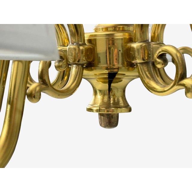 Brass 1950s Swedish Modern, Pendant Light, Brass, Fabric, Sweden For Sale - Image 8 of 10