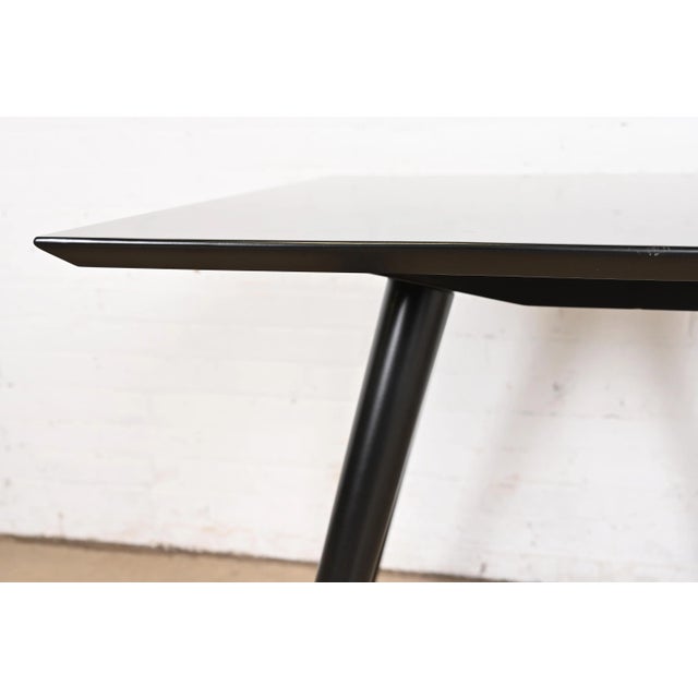 Paul McCobb Planner Group Black Lacquered Dining or Game Table, Newly Refinished For Sale In South Bend - Image 6 of 10