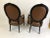 1990s Century Supple Brown Leather and Ebonized Gilded Armchairs - A Pair For Sale - Image 5 of 13