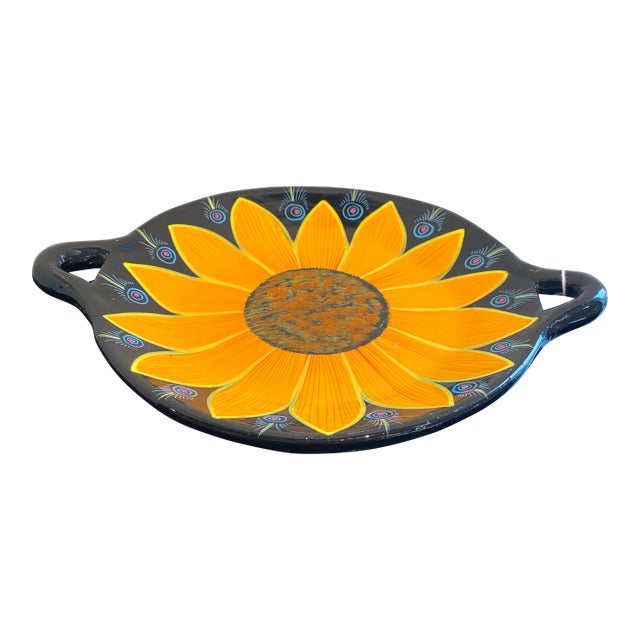 Mexican Folk Art Pottery Plate For Sale