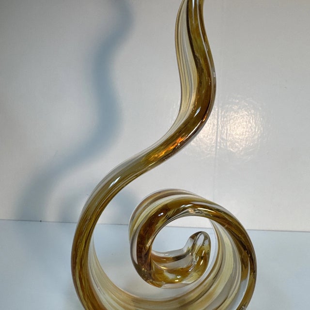 Bring timeless artistic elegance to your home with this beautiful **Vintage Mid-Century Modern Murano-Style Abstract Art...