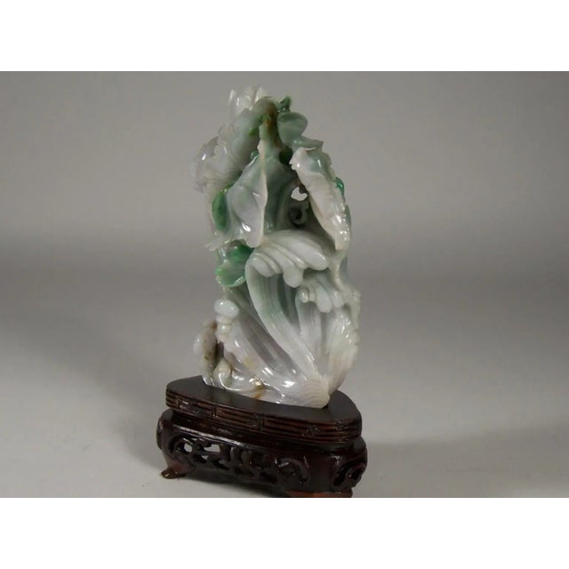 Vintage White Green Lavender Jade Jadite Chinese Fish Carving For Sale - Image 4 of 9