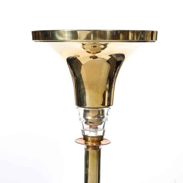 This lamp stands as a stunning example of Art Deco revival design, capturing the essence of the original movement while...