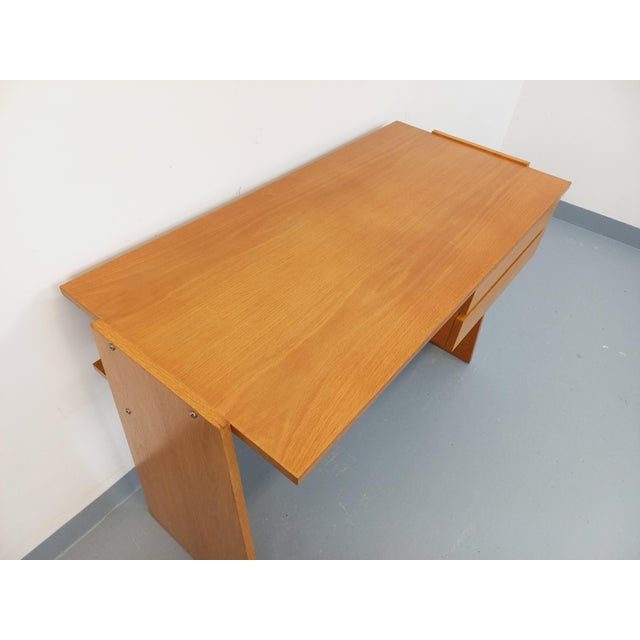 Wood Vintage Double-Sided Trapezoidal Desk in Oak, 1960s For Sale - Image 7 of 18