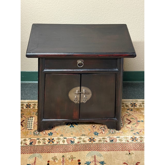 Late 20th Century Chinese Lacquered Nightstand For Sale - Image 5 of 12