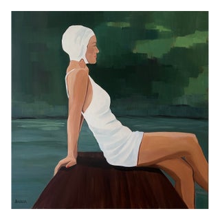 "Lake View" Modern Original Oil Painting, by Jennifer Hohlfelder For Sale