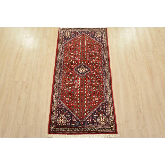 Tribal Abadeh Runner 2’4” X 4’10” Red Wool Vintage Tribal Hand-Knotted Rug For Sale - Image 3 of 9