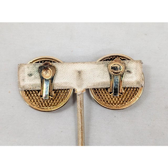 Gold Vintage Signed Hattie Carnegie Round Domed Clip Earrings-2 Pieces For Sale - Image 8 of 8