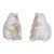 Mid 20th Century Ceramic Salt and Pepper Shakers White Cats Holding Beige Fish - a Pair For Sale