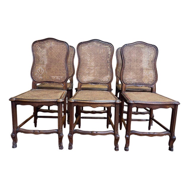 Louis XVI Style Cane Chairs, Set of 6 For Sale