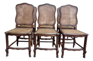 Louis XVI Style Cane Chairs, Set of 6