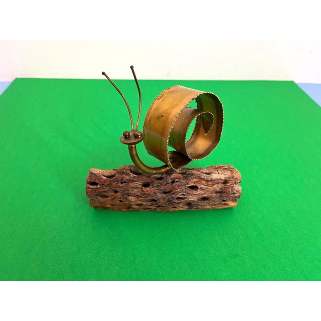 Wood 1970s Torch Cut Snail Sculpture For Sale - Image 7 of 18