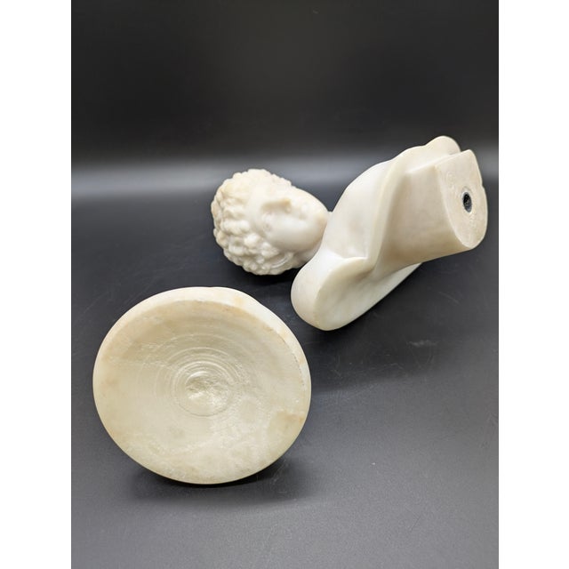 19th Century Grand Tour Alabaster Bust: Capitoline Antinous For Sale - Image 10 of 13