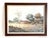 Charming original oil painting on canvas depicting an English cottage with walnut wood frame and linen matte. Artist...