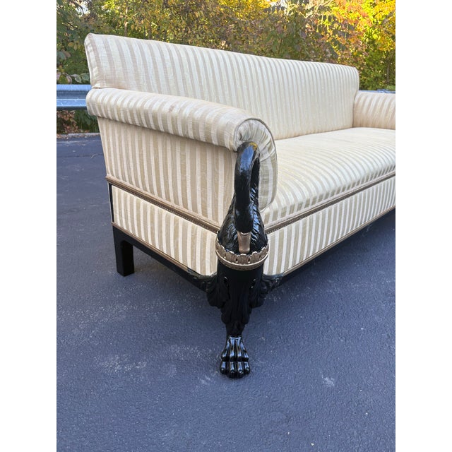 1930s Victorian Carved Swan Sofa For Sale - Image 4 of 11
