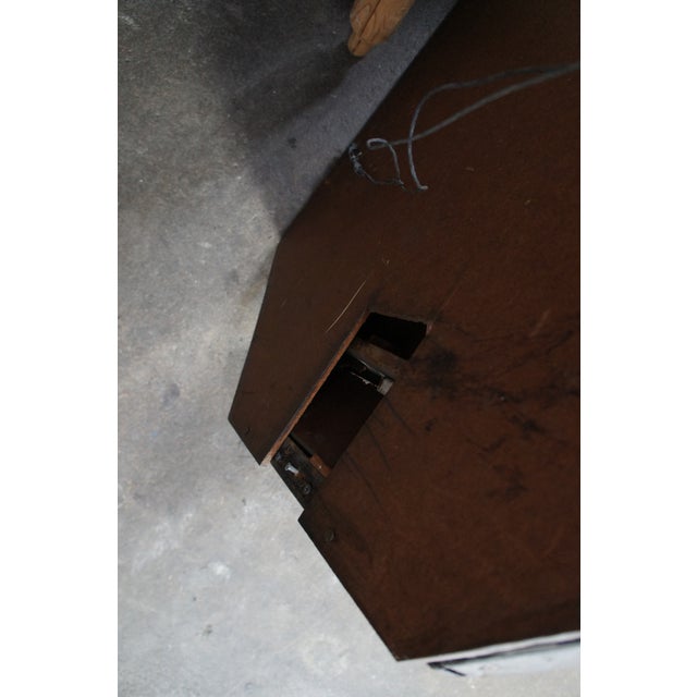 Metal Antique French Louis XIII Style Figural Repousse Brass Octagonal Wall Mirror For Sale - Image 7 of 10