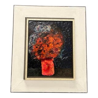 1970’s Original Abstract Expressionist Floral Still Life Painting For Sale