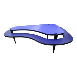 Postmodern Laminated Two Tiered Kidney Shaped Coffee Table