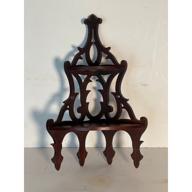 Antique Victorian Corner Shelf Display Fretwork For Sale - Image 4 of 4