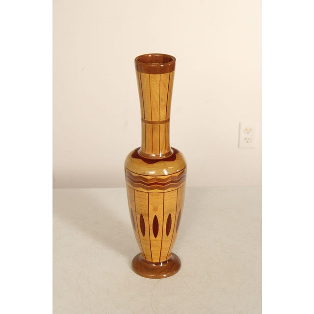 Brown Philip M. Jacoby Set of Three Handcrafted Wood Vases For Sale - Image 8 of 18