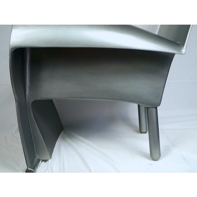 1980's Philippe Starck Richard III Silver Armchair Baleri Italia For Sale - Image 9 of 10
