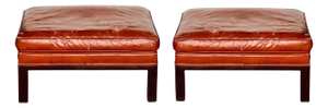 Edward Wormley for Dunbar Leather Ottomans Model 5314, 1960