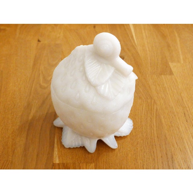 White Early 20th Century Strawberry & Snail Sugar Pot in Opaline Glass from Portieux, 1890s For Sale - Image 8 of 11