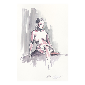 Figure IV - Figurative Elegant Feminine Watercolor Original Artwork by Ama Liyanage