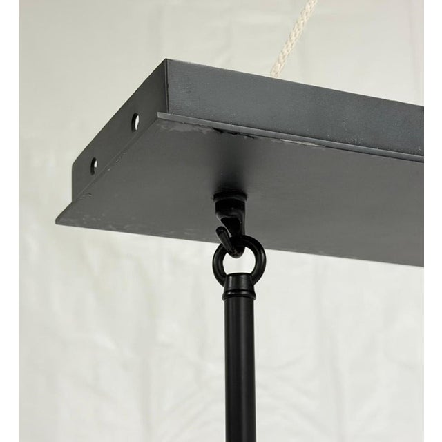 Marian Jamieson "Kellen" Chandelier, Blackened Steel & Murano Glass Style Shades For Sale - Image 17 of 18