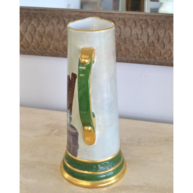 Early 20th Century Early 20th Century Limoges Porcelain Carafe Pitcher Jug Monc and Gilt France For Sale - Image 5 of 12