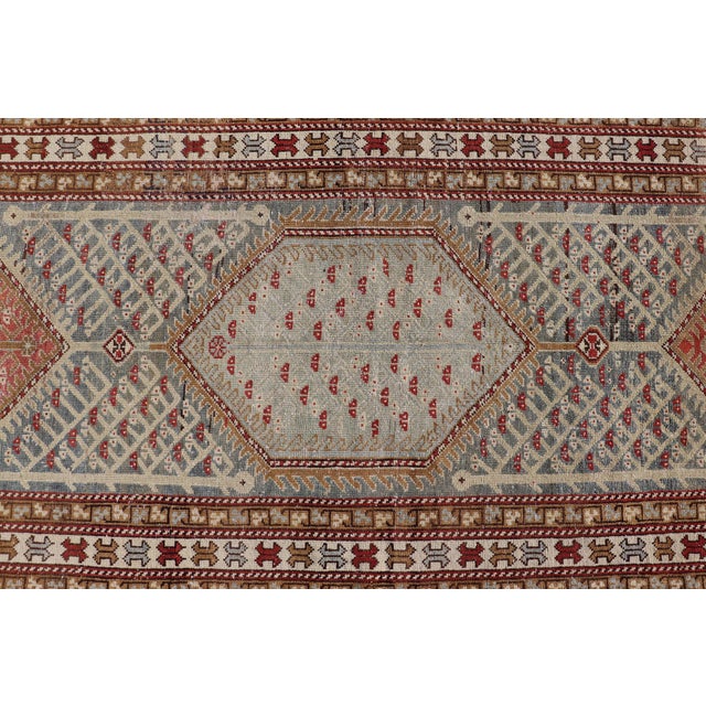 Antique Persian Hamadan Runner With Sub-Geometric Tribal Medallions For Sale - Image 9 of 12