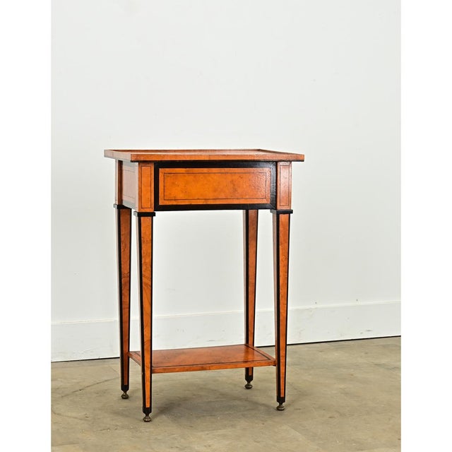 English English 19th Century Birch Marquetry & Stone Inlay Table For Sale - Image 3 of 12