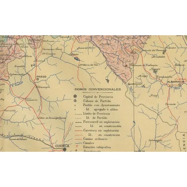 Map of Castilla-La Manchas Northern Province, 1902 For Sale - Image 3 of 6