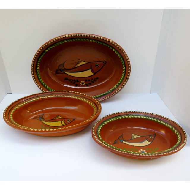 Ceramic Mexican Redware Nesting Bowls - Set of 3 For Sale - Image 7 of 7