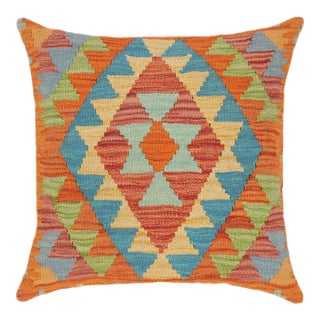 Modern Turkish Luciano Hand Woven Kilim Throw Pillow For Sale