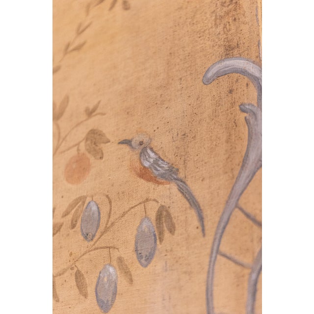 French 18th Century Hand-Painted Pastoral Panels with Fruit Vases and Birds - A Pair For Sale - Image 10 of 12