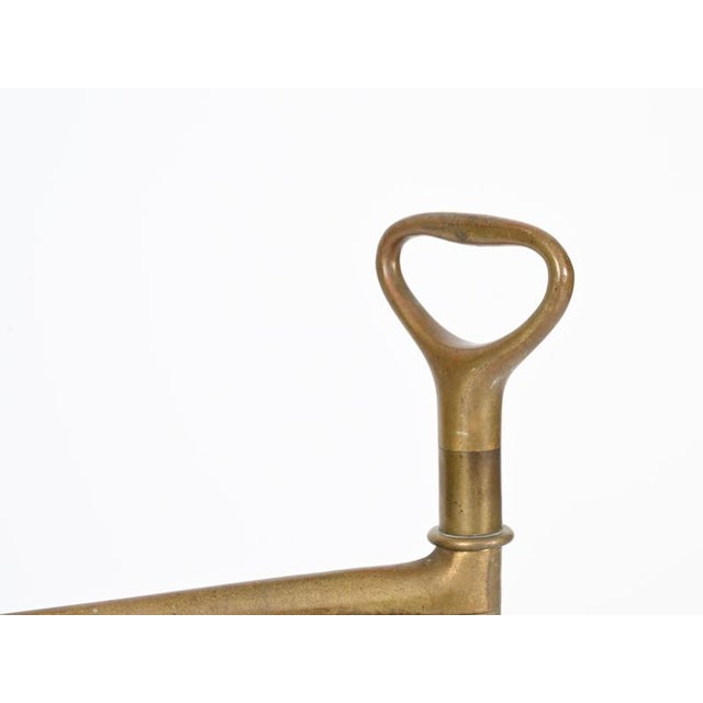 Gio Ponti Italian Art Deco Brass and Black Marble Towel Stand in the style of Gio Ponti, 1920s For Sale - Image 4 of 13