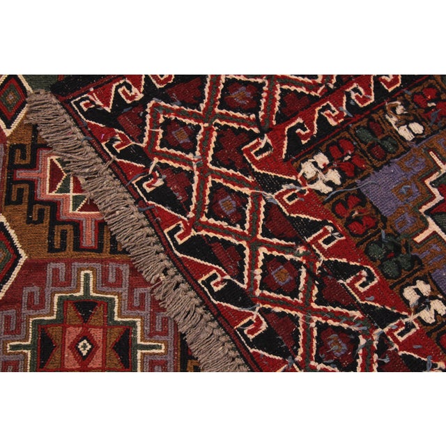 1960s Vintage Tribal Soumakh Wool Rug - 6'2" X 7'10" For Sale - Image 9 of 11