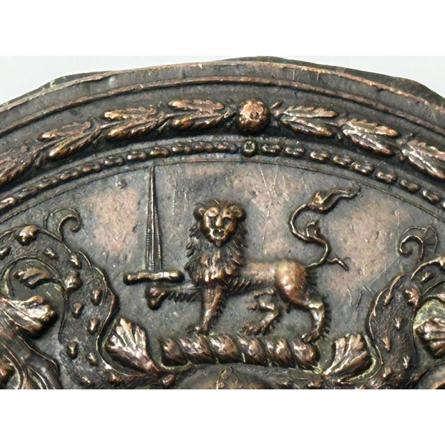 Metal Early 19th Century Royal Hereford City Coat of Arms Plaque C1836 For Sale - Image 7 of 10